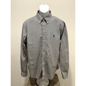 Ralph Lauren Mens Classic Fit Pony Shirt Size XL Striped Long Sleeve Button Down